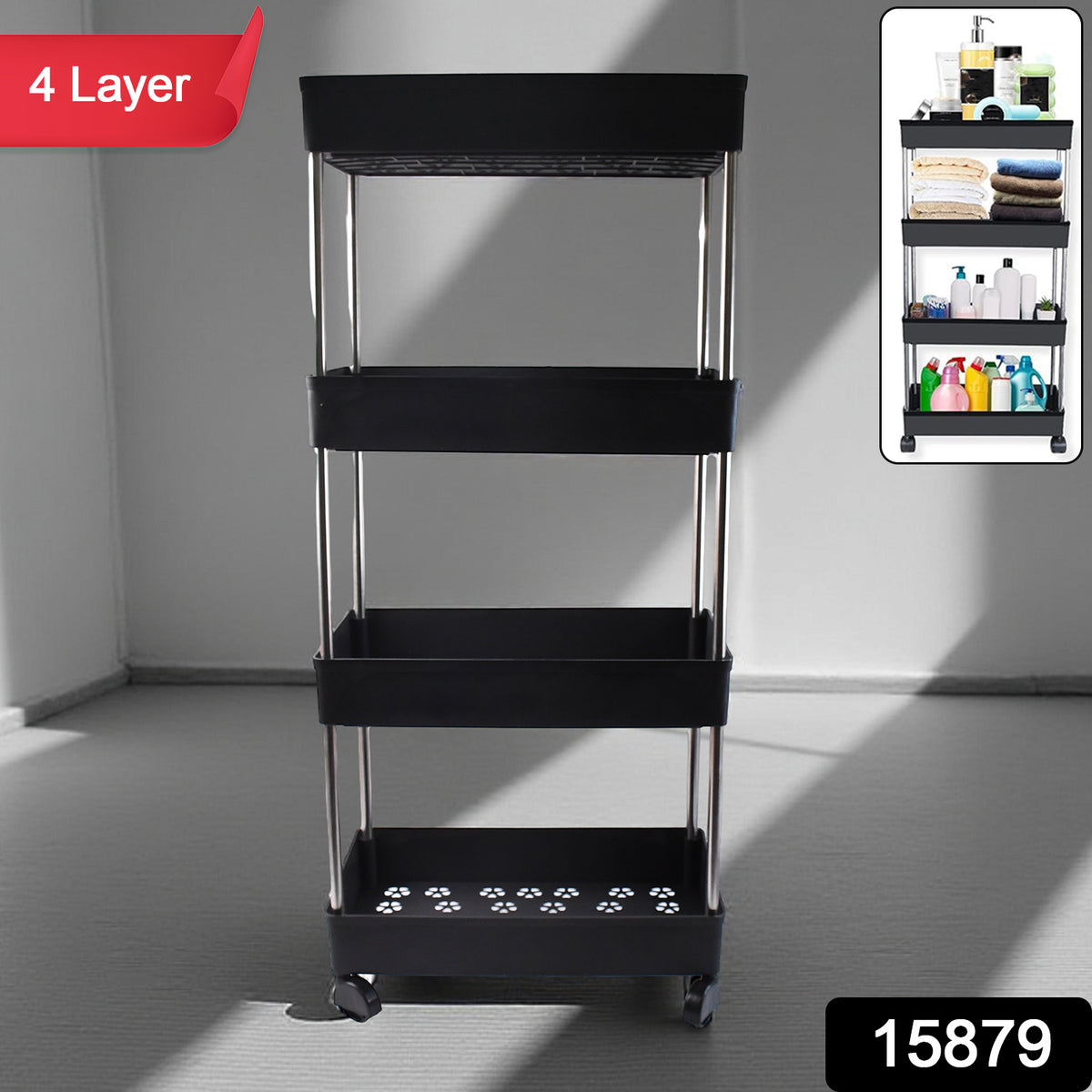 Movable Storage Rack Trolley